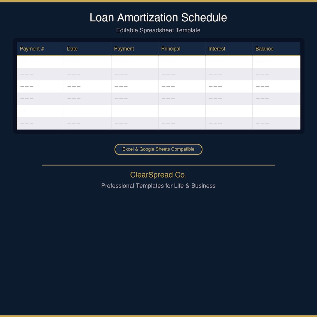 Loan Amortization Schedule Spreadsheet Template | Excel & Google Sheets ...