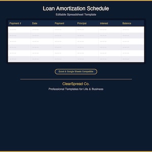 Loan Amortization Schedule Spreadsheet Template | Excel & Google Sheets ...