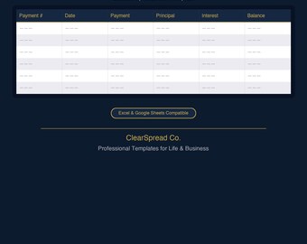 Loan Amortization Schedule Spreadsheet Template | Excel & Google Sheets