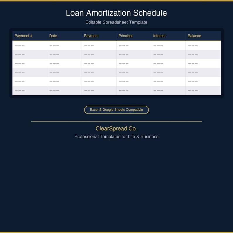 Loan Amortization Schedule Spreadsheet Template | Excel & Google Sheets ...