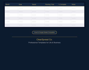 Home Purchase Savings Planner Spreadsheet Template | Excel & Google Sheets