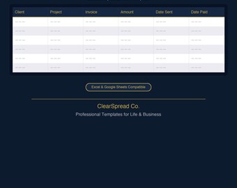 Freelance Income Tracker Spreadsheet Template | Excel & Google Sheets