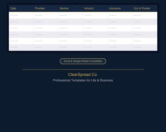 Medical Expenses Tracker Spreadsheet Template | Excel & Google Sheets