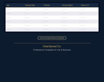 Early Retirement Calculator Spreadsheet Template | Excel & Google Sheets