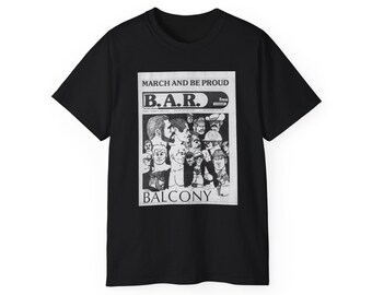 March and Be Proud B.A.R. Balcony T-Shirt | Illustration by Chuck Arnett