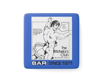 Bachelor's Club Retro Bar Poster Porzellan Magnet