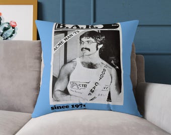 ACME Man Vintage Bay Bereich Reporter 1975 | Quadratisches Poly Canvas Kissen
