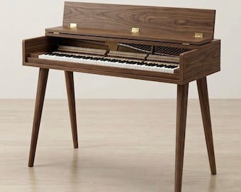 Modern Keyboard Stand Desk for 88 Key Digital Piano, Minimalist Wooden Piano Stand, Custom Studio Furniture