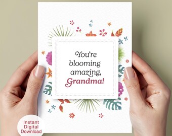 Grandparent's Day, Amazing Grandma, Cheeky Card For Grandma (Digital Download) Printable Card 5x7