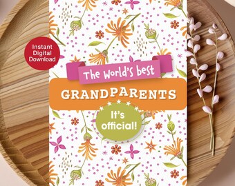 Grandparent's Day Card, Hand Painted Botanic, Floral Card, for Grandma Grandpa (Digital Download)