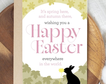 Rabbits Easter Card Happy Easter Everywhere In The World (digital download).