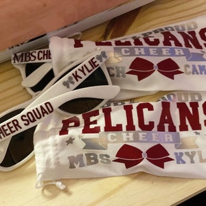 Team Sunglasses and Case - Cheer Squad Gifts - Cheer Gifts - Bachelorette Party - Squad Glasses - Personalized Sunglasses and Case