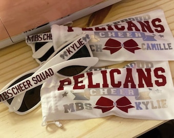Personalized Team Sunglasses & Case: Cheer Squad Gifts