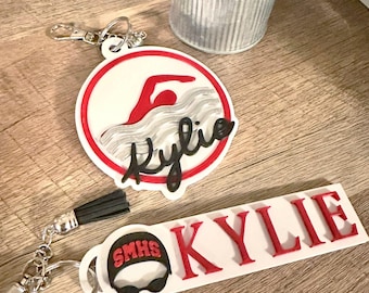 3D Printed Swimmer Keychain: Custom Swim Bag Tag