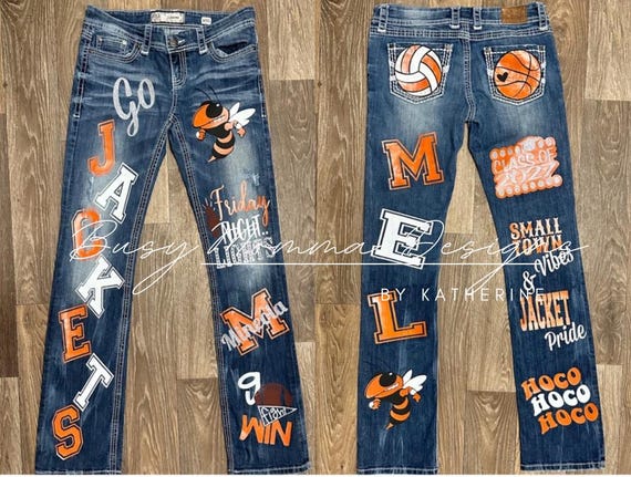 Homecoming Spirit Jeans School Pride Jeans Senior Jeans Spirit Jeans Football Jeans HOCO Jeans Etsy Canada