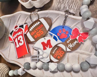 Custom 3D Printed Football Keychain: Personalized Team Colors