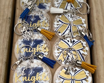 Personalized Cheerleader Keychain – Acrylic Cheer Team Gift