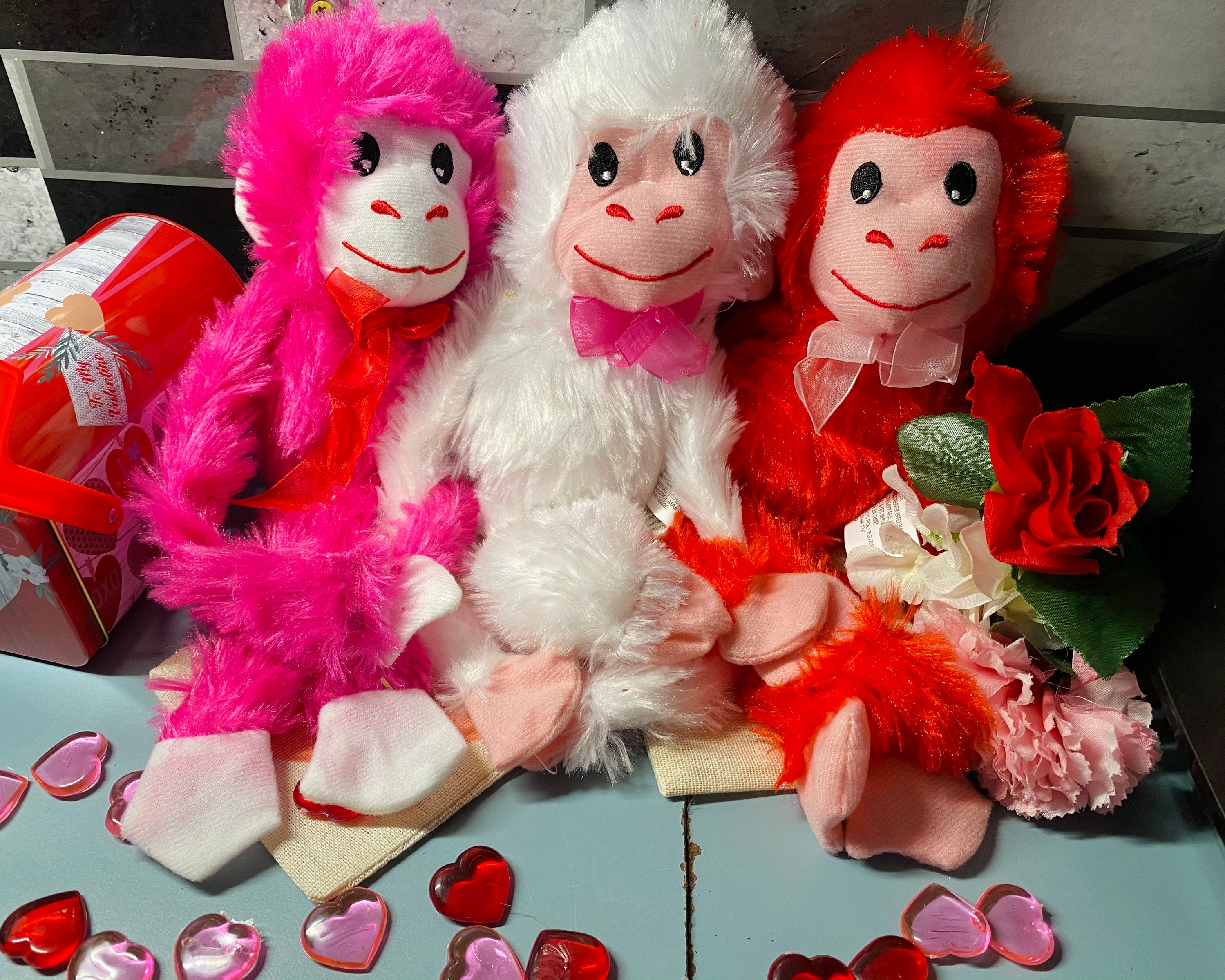 Personalized Valentines Day MonkeyValentines Day Stuffed Etsy