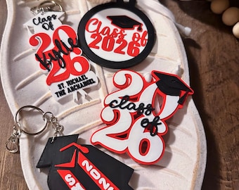 Custom 3D Printed Graduate Keychain or Ornament - Custom Colors