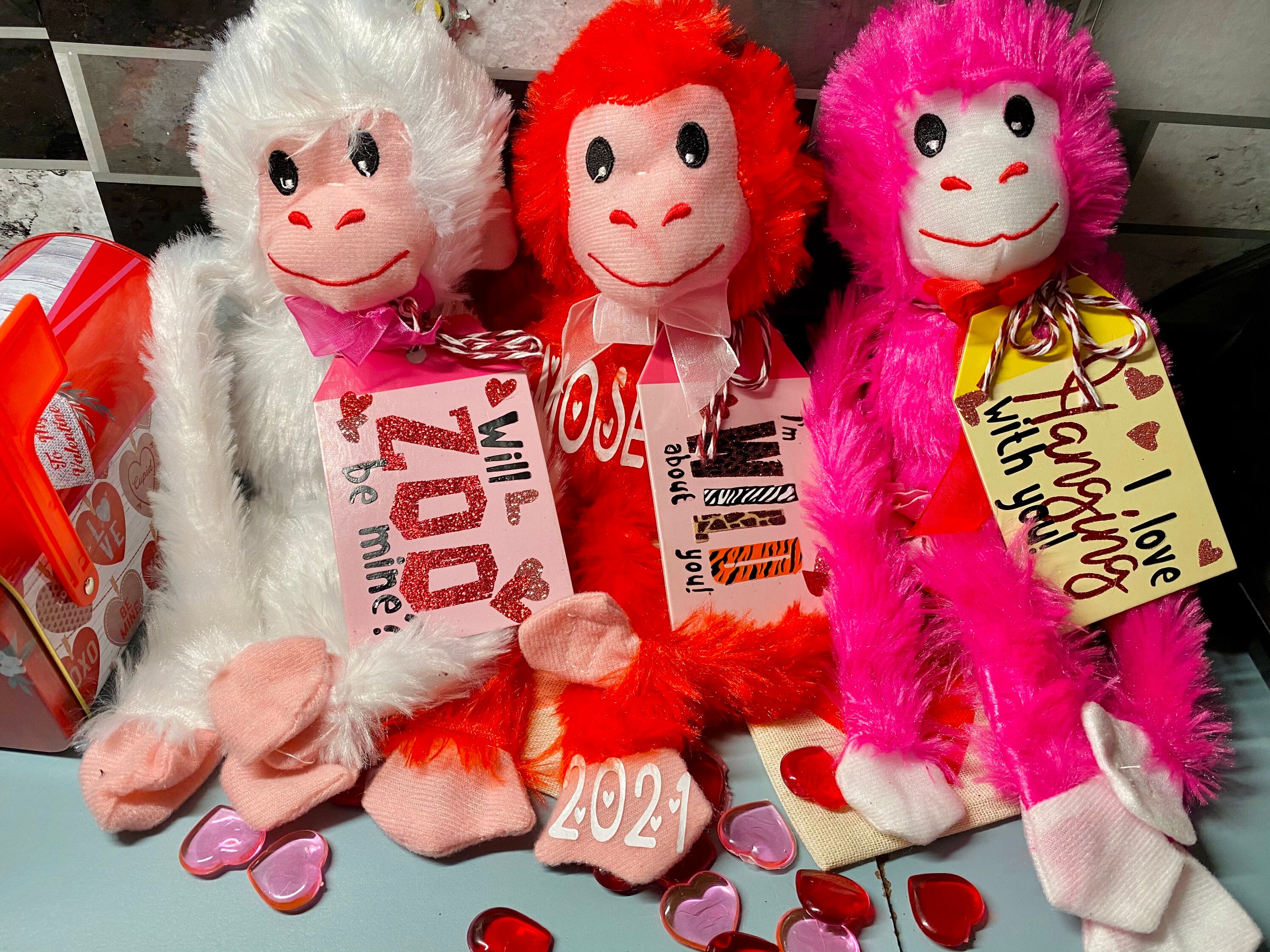 Personalized Valentines Day MonkeyValentines Day Stuffed Etsy