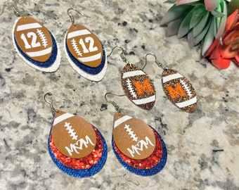 Football School Spirit Earrings - School Sports Earrings - Football Earrings - Back To School Earrings - Football Mom Earrings