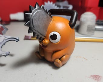 Motosierra artesanal sin pintar inspirada en Pochita