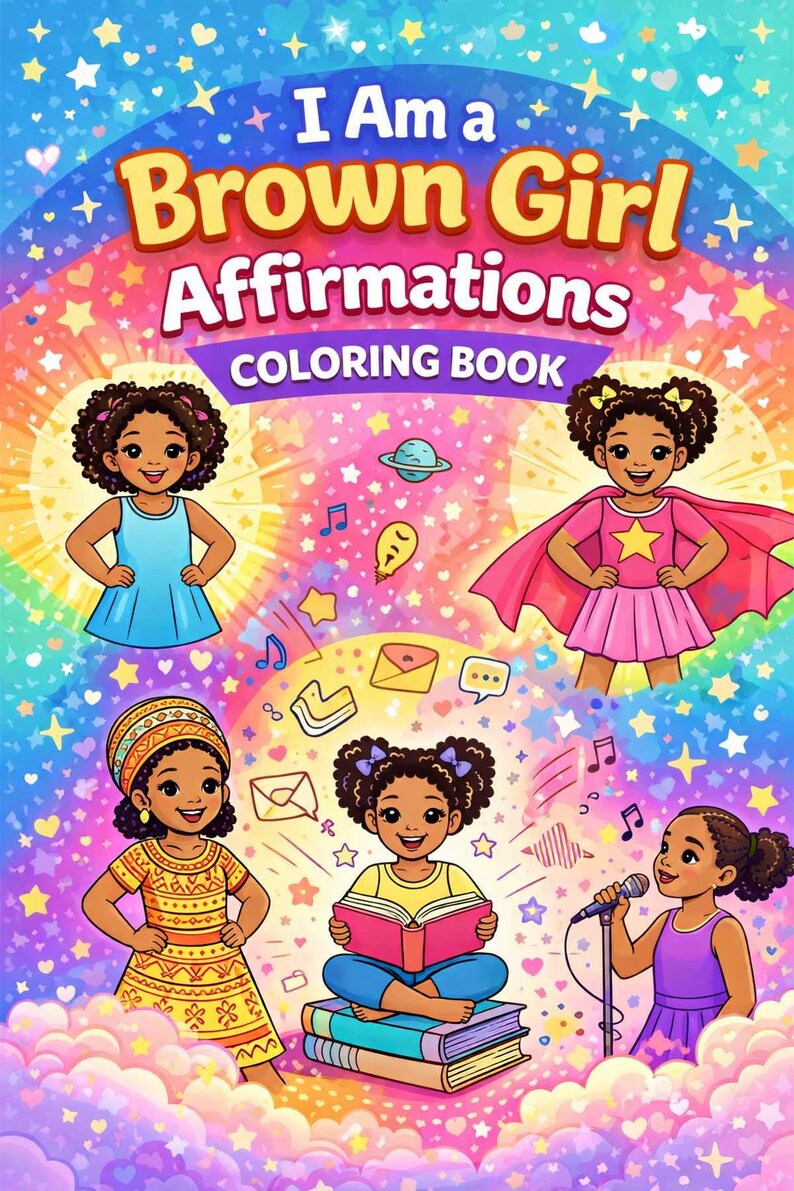 I Am a Brown Girl Affirmations Coloring Book - Etsy