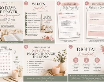 30 Days of Prayer for Christian Wives | Wife Who Prays Devotional | Christian Marriage Prayer Journal | Printable PDF