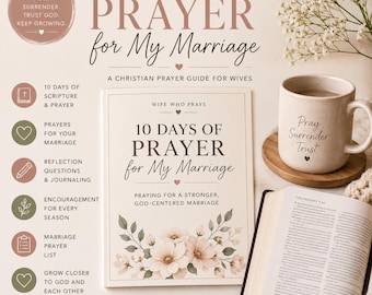 10 Days of Prayer for My Marriage | Christian Marriage Prayer Guide | Prayers for Wives | Printable Prayer Journal PDF