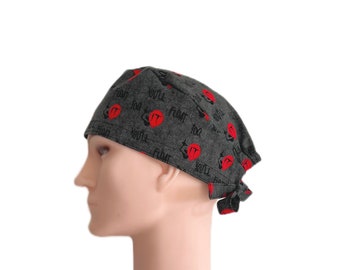 Halloween Scrub Cap, It Scrub Cap, Fall Surgical Cap, Surgical Scrub Cap, Scrub Hat, Scrub Caps for Men, Scrub Cap with Ties