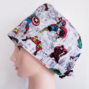 Avengers Scrub Cap, Superhero Scrub Hat, Characters Surgical Cap, Movie Scrub Hat, Scrub Hat Men&#39;s
