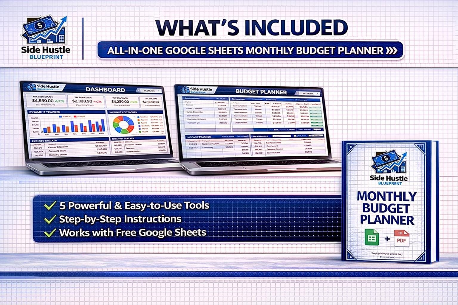 Monthly Budget Planner Google Sheets | Income Expense Tracker ...