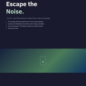 Escape the Noise. Digital Detox Planner 2026 | 30 Day Screen Time Reset | Printable PDF | Focus, Productivity & Mindfulness Journal