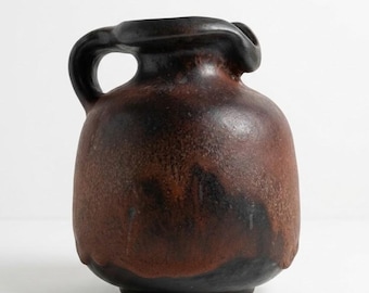 Vintage West Germany Pottery Jug – Fat Lava Style – Mid Century Ceramic Vase – Wabi Sabi