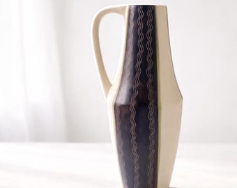 West German Ceramic Vase, Mid Century Modern, Tall Vintage German Decor, Modernist Pottery, Japandi Wabi Sabi Boho Decor