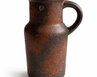 Vintage West Germany Pottery Jug – Fat Lava Style – Mid Century Ceramic Vase – Wabi Sabi