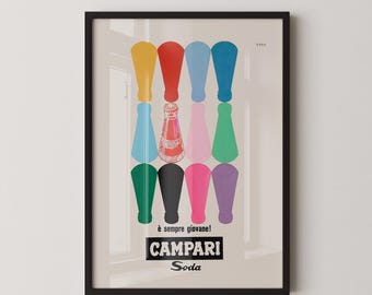 Campari Stilvolles Poster | Italienischer Likör Wandkunst