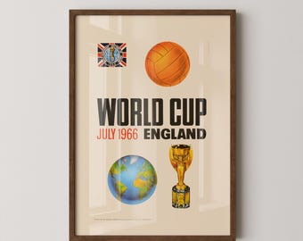 England WM 1966 Poster - Vintage Fußballkunst