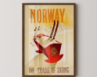 Ski Norwegen Poster | Winter Sport Wandkunst