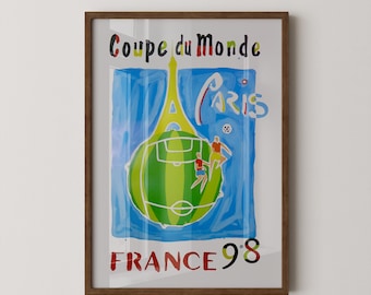 Frankreich WM 1998 Poster | Vintage Fußball Kunst