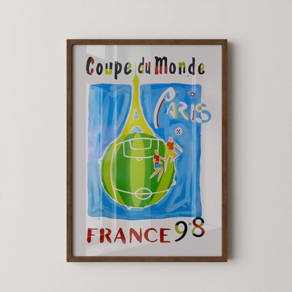 France World Cup 1998 Poster | Vintage Soccer Art