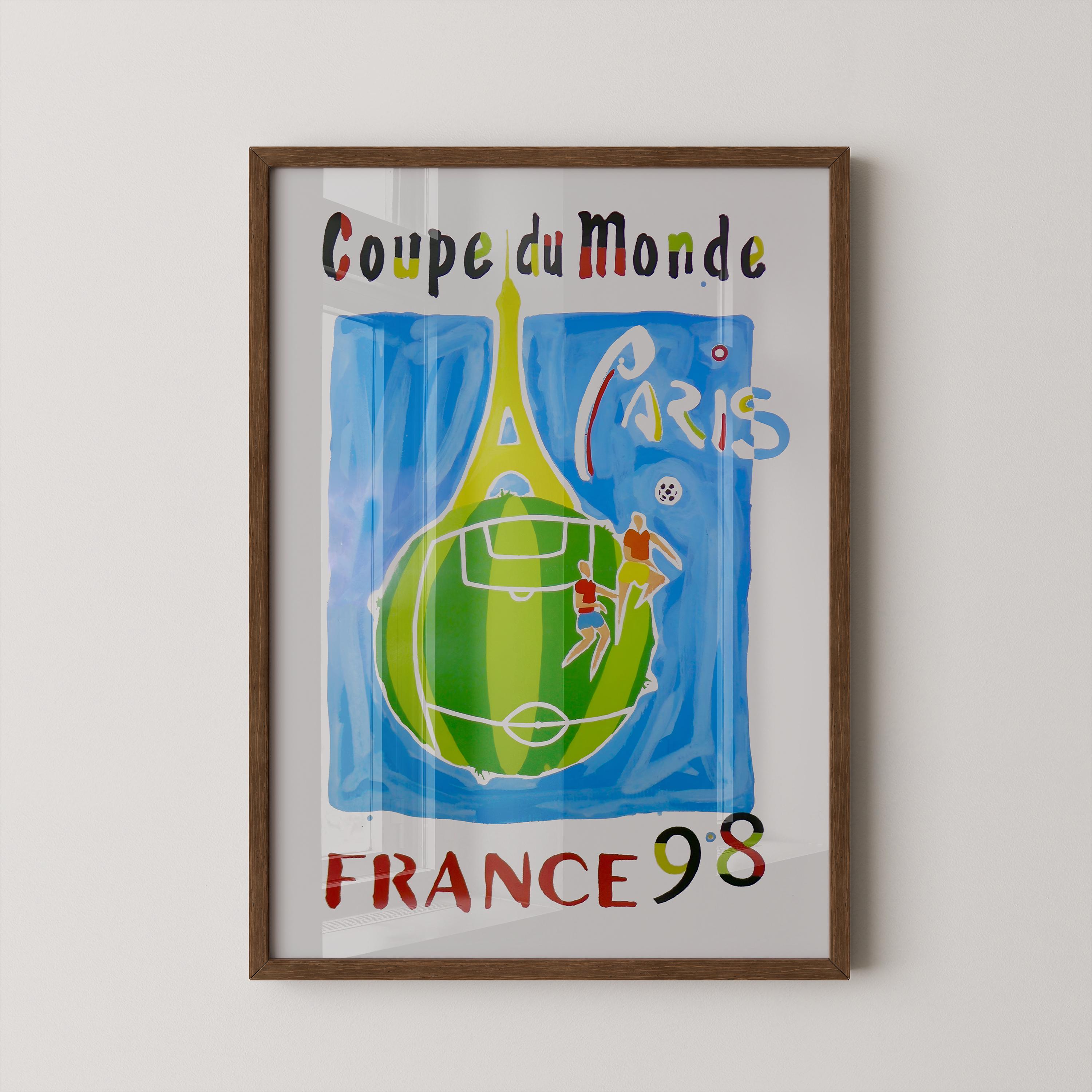 Affiche Coupe Du Monde France 98, World Cup 1998, Saint-Etienne