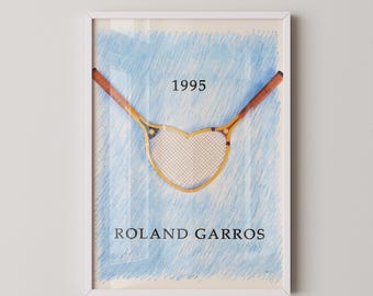 Vintage Roland Garros 1995 Tennis-Kunstdruck