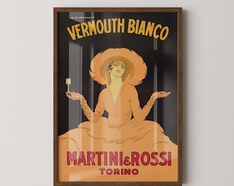 Martini Vermouth Bianco Retro Plakat