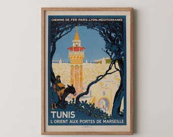 Tunesien Poster – Nordafrikanische Reisekunst