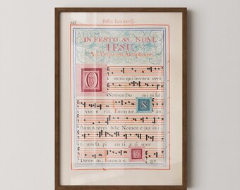 Mittelalterlicher lateinischer Druck | Antiphonar Poster