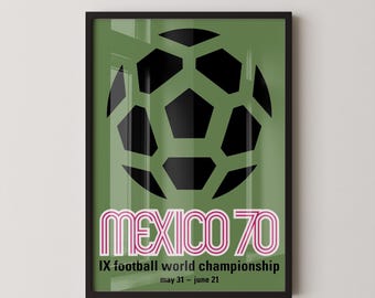 Vintage Mexiko WM 1970 Fußball Poster