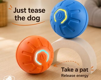 Interactive Rolling Dog Ball Rechargeable Smart Bounce Toy for Puppies