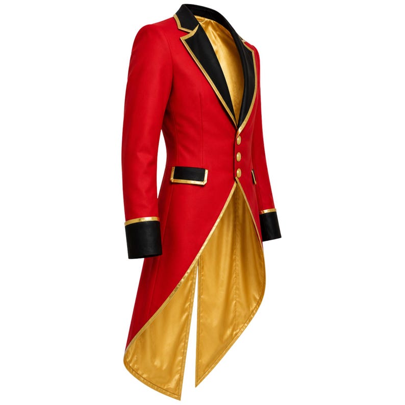 Caine Inspired Jacket Digital Circus Cosplay Coat Red Black Ringmaster Tailcoat Victorian Halloween Coat