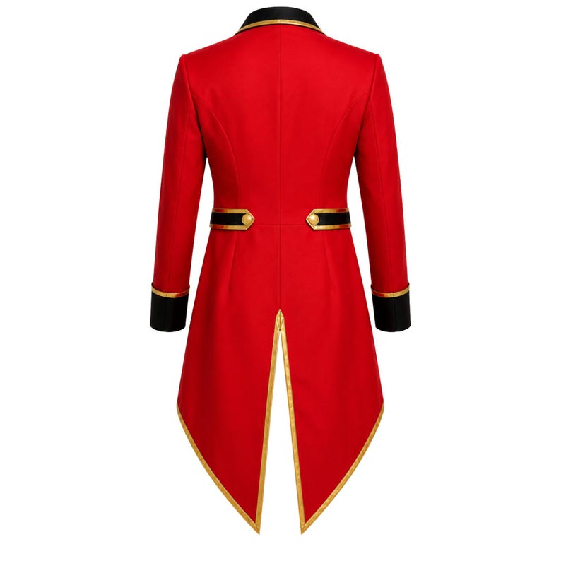 Caine Inspired Jacket Digital Circus Cosplay Coat Red Black Ringmaster Tailcoat Victorian Halloween Coat